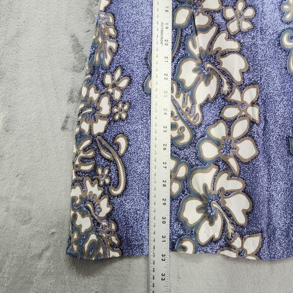 Vintage 90s Honolua Surf Co Dress Womens L Blue Floral Sleeveless A-Line Tank - Picture 8 of 9